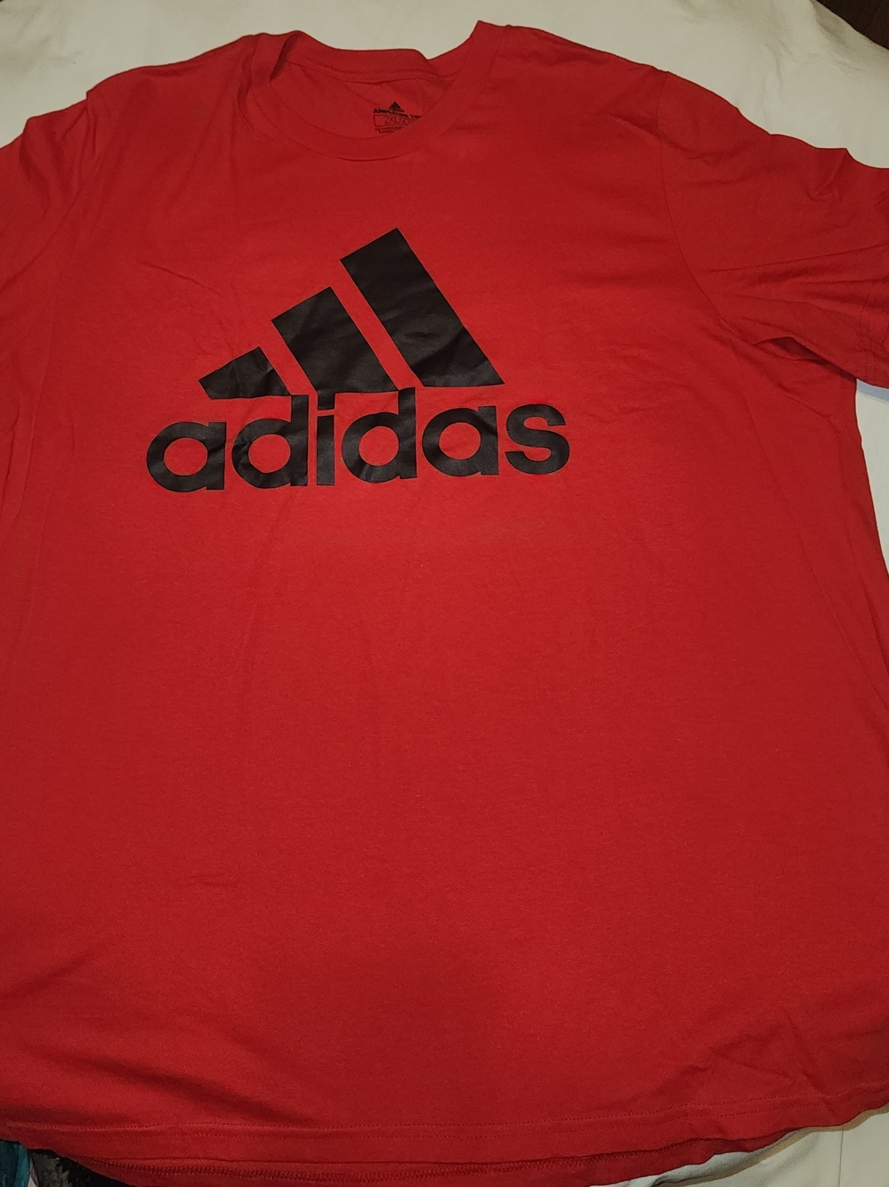 adidas Red Short-Sleeve Tee with Black Logo